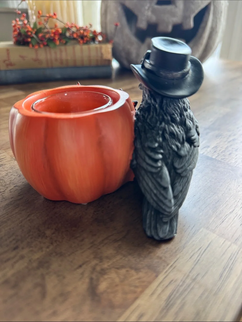 Yankee Candle Orange Steampunk Raven Ceramic Votive Holder